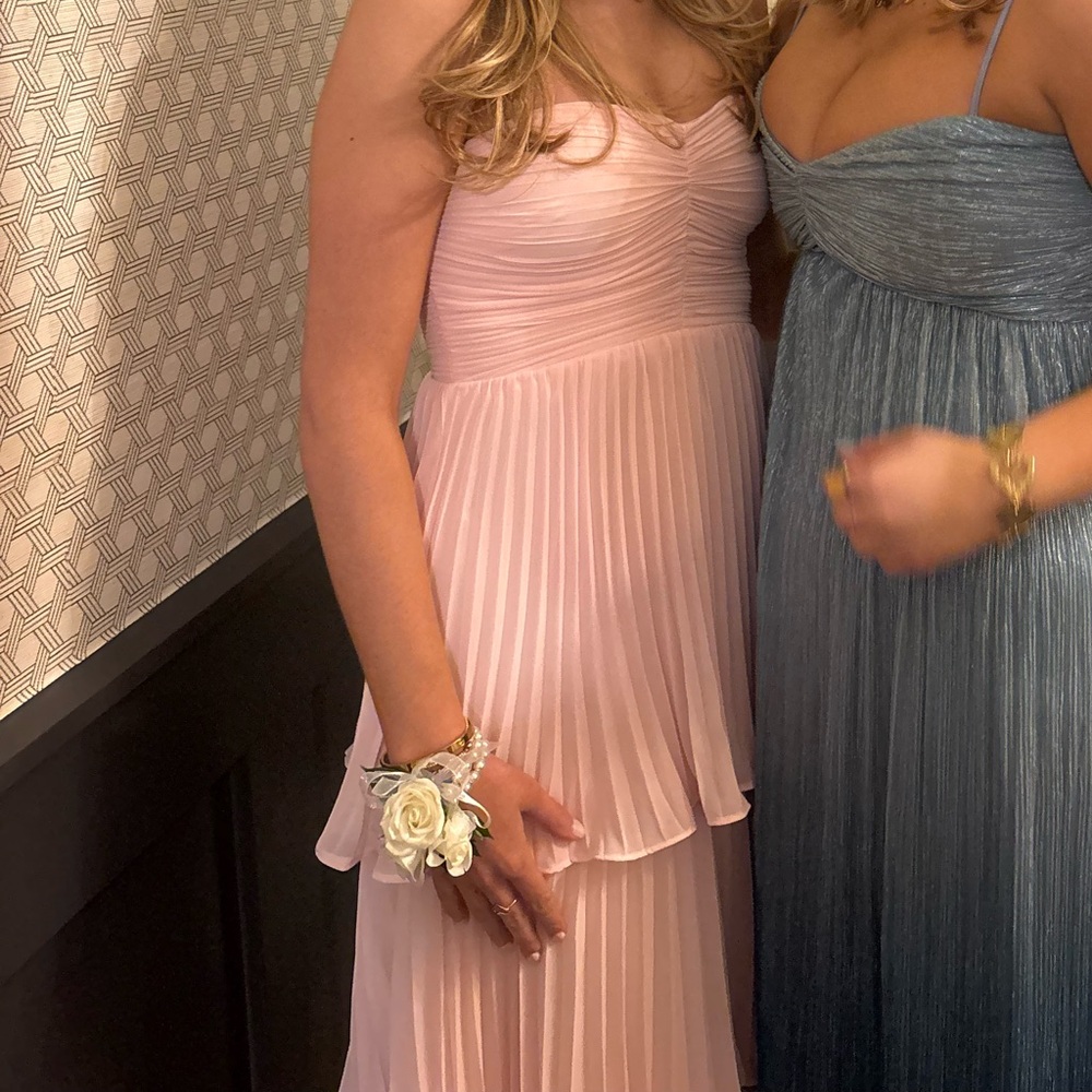 Lulu's Soft Pink Strapless Dress
